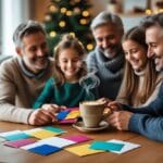 Den perfekte kombination af kaffe og julekort til familien